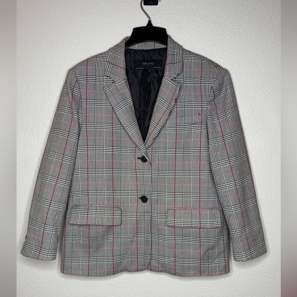 ZARA OVERSIZED PLAID BLAZER ZW COLLECTION‎ Women’s Size M Career Officecore